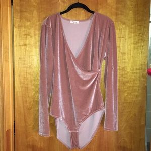 Madewell XL Velvet Wrap Maeve Bodysuit